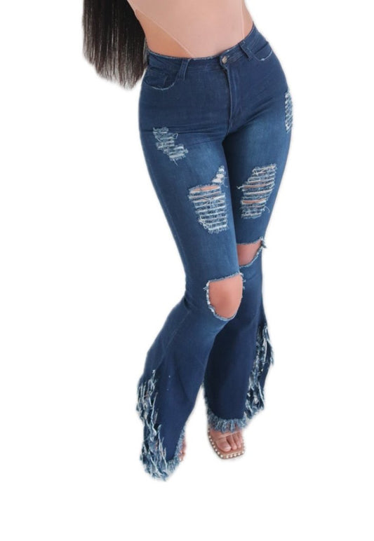 Muse" Flare Distressed Jeans